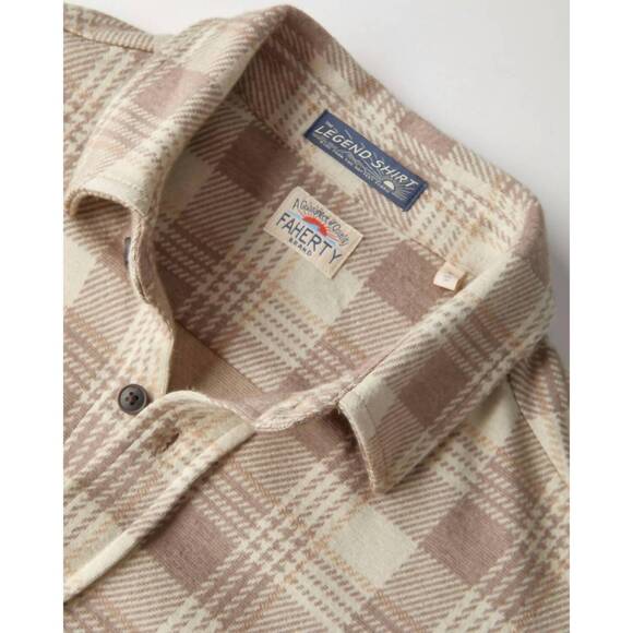 NEW FAHERTY legend sweater shirt in sandbar plaid - Picture 5 of 7